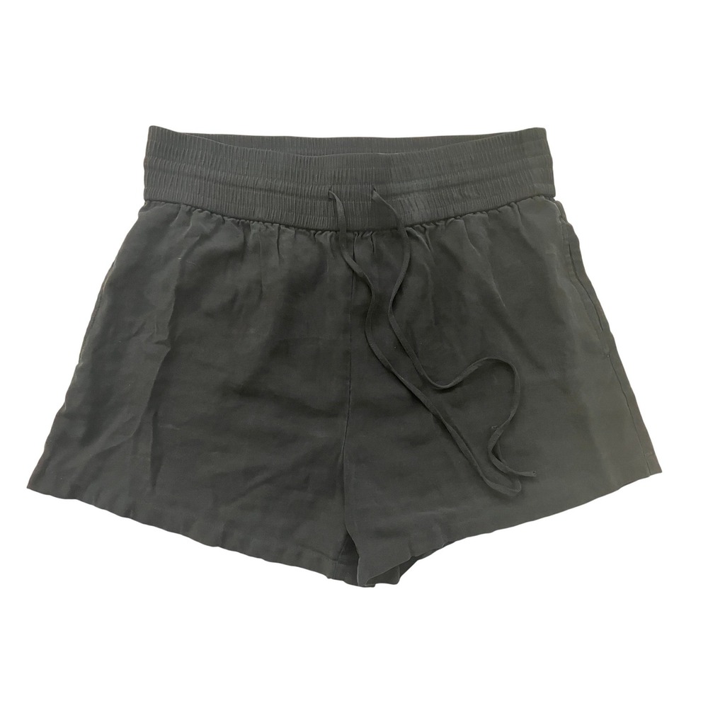 Open Edit Womens Black Smocked Waist Drawstring Shorts‎ XL High Rise Relaxed Fit